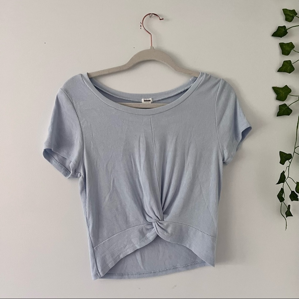 Garage Blue Tie Crop Top